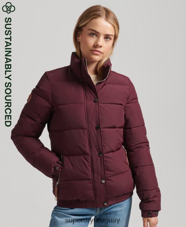 uy Superdry mujer chaqueta acolchada de montaña vintage rojo DT2N8Z3697 ropa