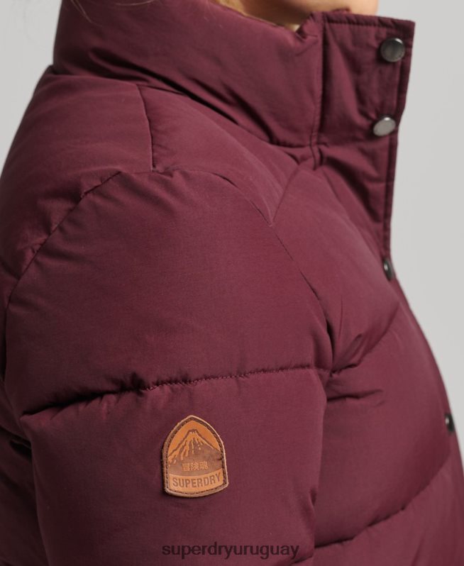 uy Superdry mujer chaqueta acolchada de montaña vintage rojo DT2N8Z3697 ropa