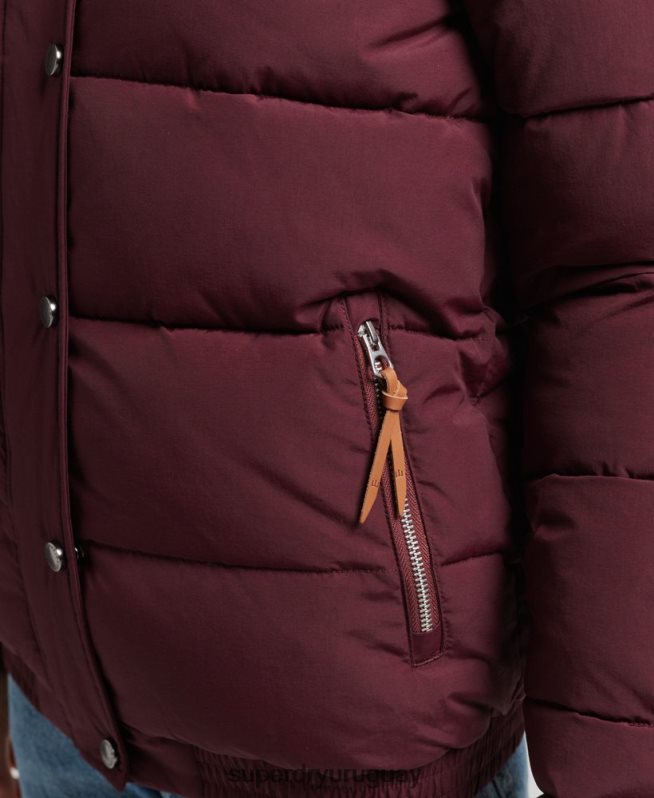 uy Superdry mujer chaqueta acolchada de montaña vintage rojo DT2N8Z3697 ropa