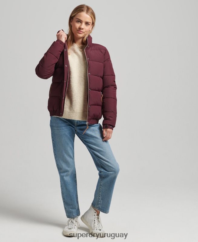 uy Superdry mujer chaqueta acolchada de montaña vintage rojo DT2N8Z3697 ropa