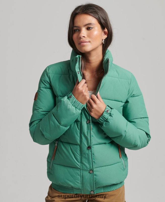 uy Superdry mujer chaqueta acolchada de montaña vintage verde DT2N8Z3608 ropa