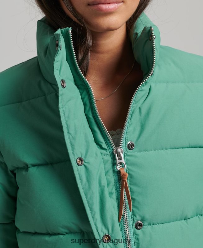 uy Superdry mujer chaqueta acolchada de montaña vintage verde DT2N8Z3608 ropa