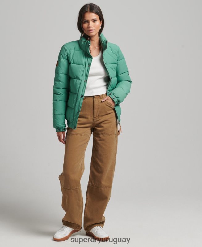 uy Superdry mujer chaqueta acolchada de montaña vintage verde DT2N8Z3608 ropa