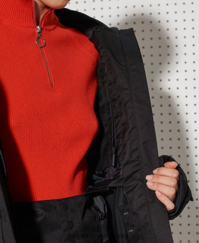 uy Superdry mujer chaqueta acolchada de nieve de lujo negro DT2N8Z5543 ropa