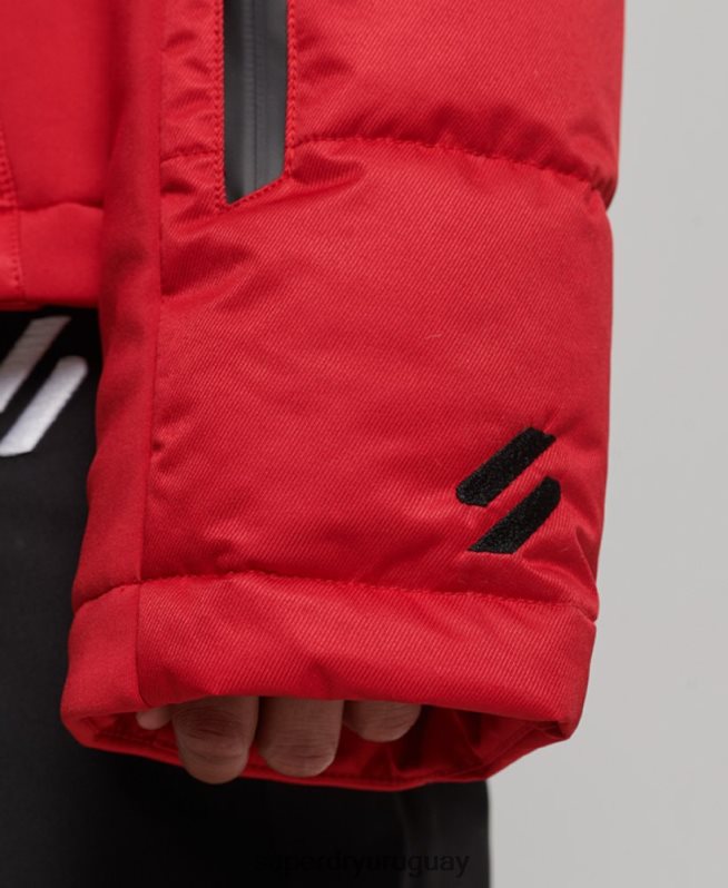 uy Superdry mujer chaqueta acolchada de nieve de lujo rojo DT2N8Z3566 ropa