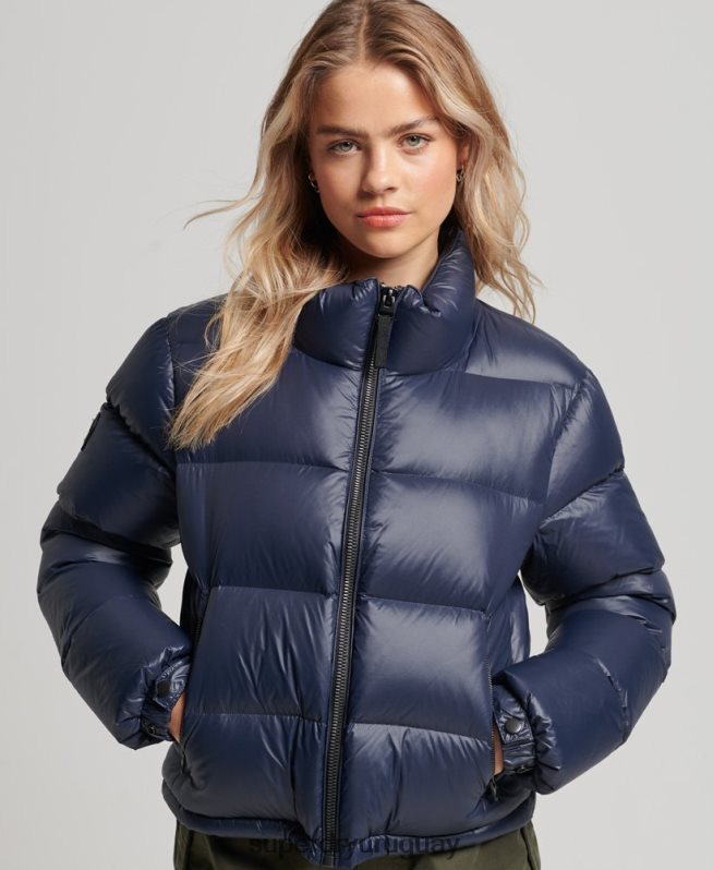 uy Superdry mujer chaqueta acolchada de plumón alpino de lujo Armada DT2N8Z5687 ropa