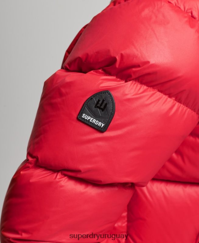 uy Superdry mujer chaqueta acolchada de plumón alpino de lujo rojo DT2N8Z5584 ropa