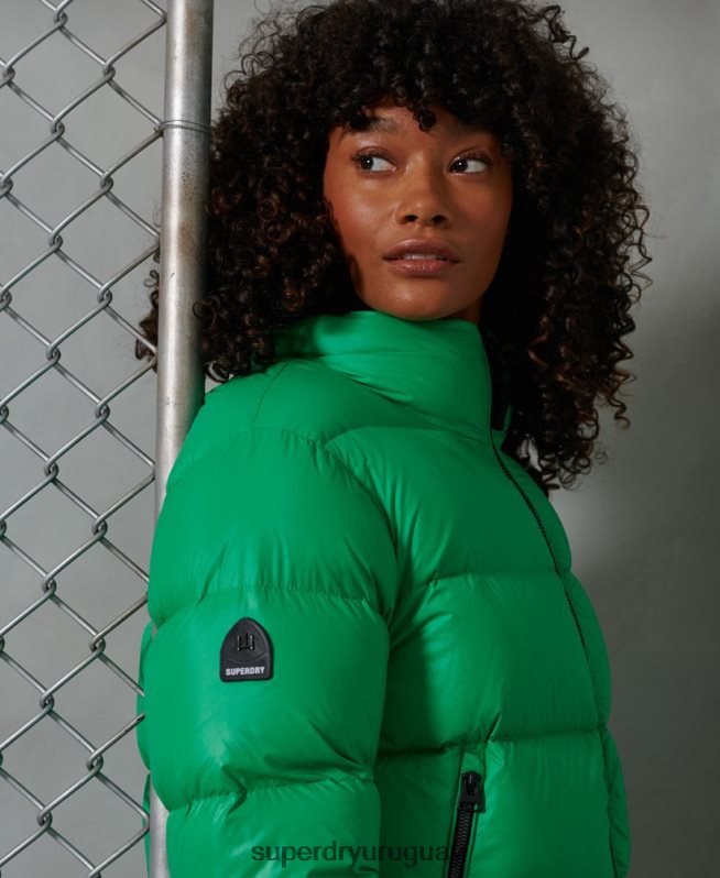 uy Superdry mujer chaqueta acolchada de plumón alpino de lujo verde DT2N8Z5674 ropa