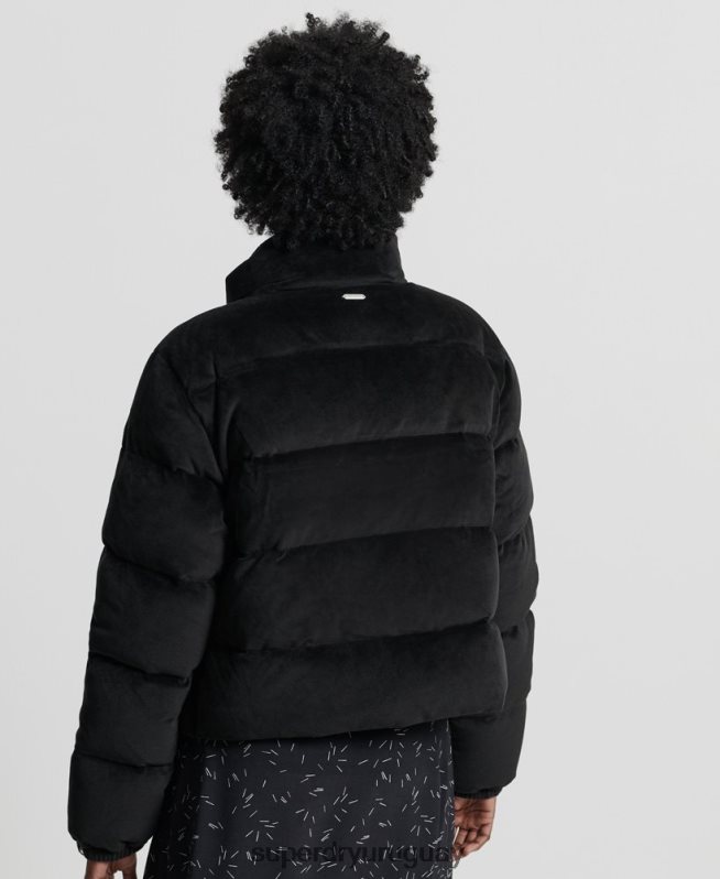 uy Superdry mujer chaqueta acolchada de plumón alpino negro DT2N8Z5630 ropa