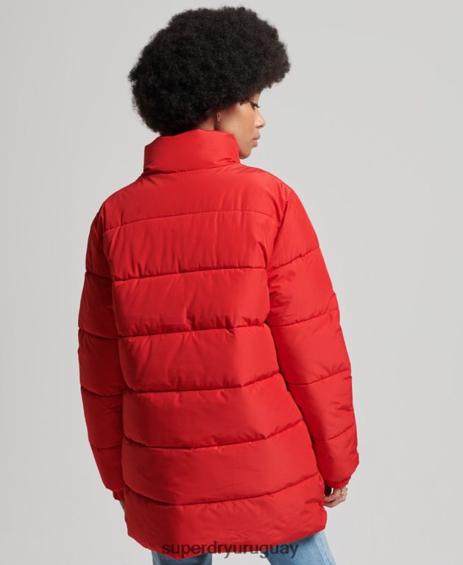 uy Superdry mujer chaqueta acolchada deportiva con palangre rojo DT2N8Z5640 ropa