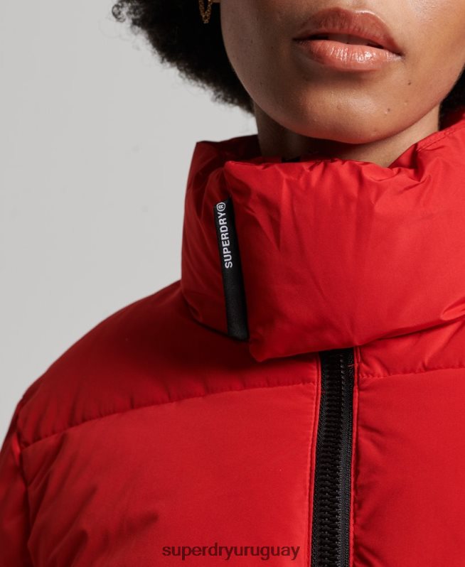 uy Superdry mujer chaqueta acolchada deportiva con palangre rojo DT2N8Z5640 ropa