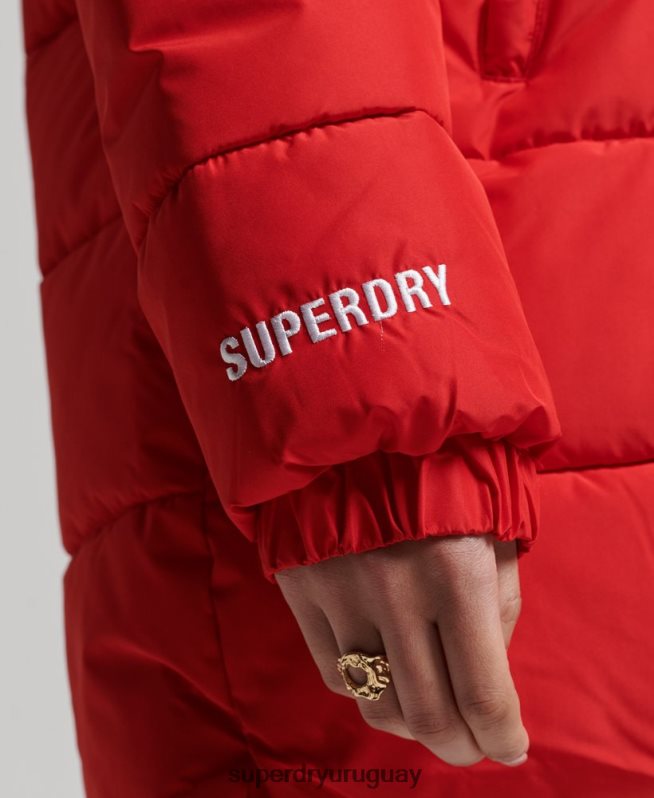 uy Superdry mujer chaqueta acolchada deportiva con palangre rojo DT2N8Z5640 ropa