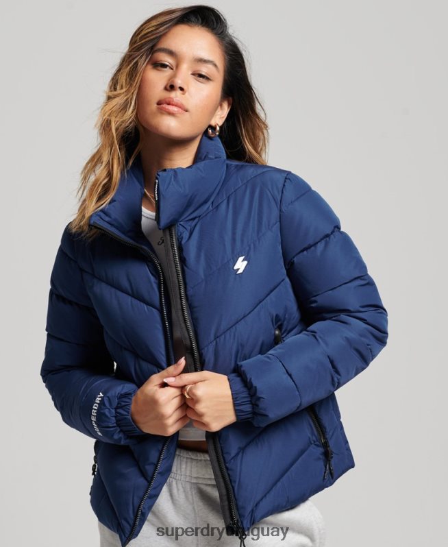 uy Superdry mujer chaqueta acolchada deportiva sin capucha Armada DT2N8Z3760 ropa