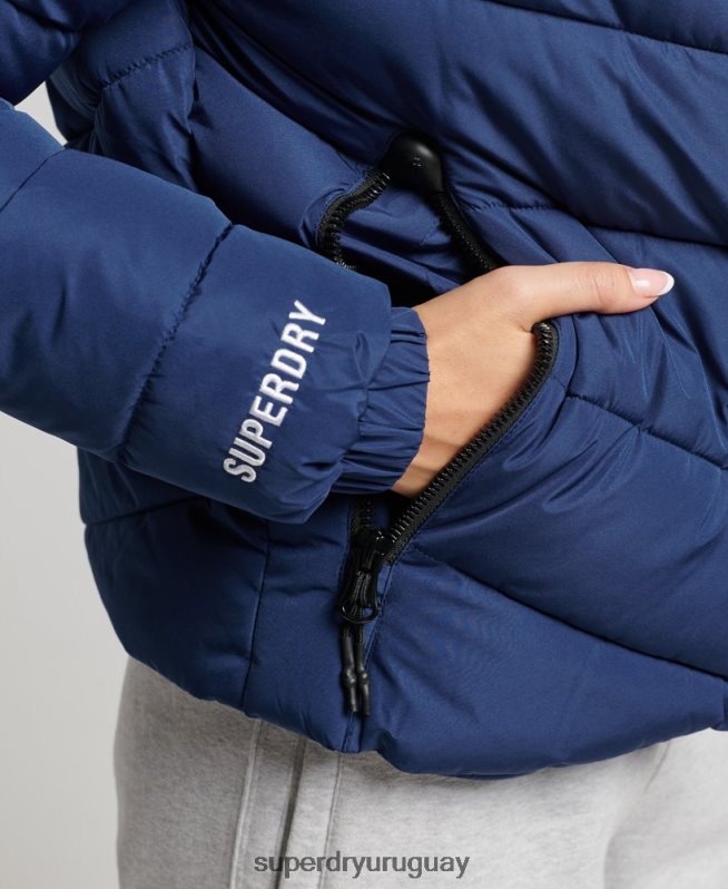 uy Superdry mujer chaqueta acolchada deportiva sin capucha Armada DT2N8Z3760 ropa
