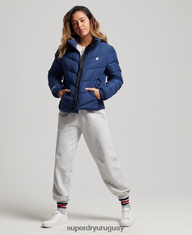 uy Superdry mujer chaqueta acolchada deportiva sin capucha Armada DT2N8Z3760 ropa