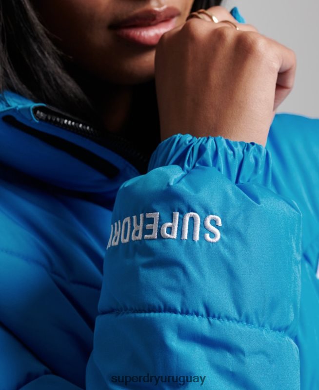 uy Superdry mujer chaqueta acolchada deportiva sin capucha azul DT2N8Z3705 ropa