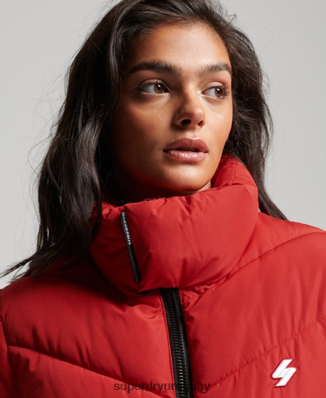 uy Superdry mujer chaqueta acolchada deportiva sin capucha rojo DT2N8Z3761 ropa