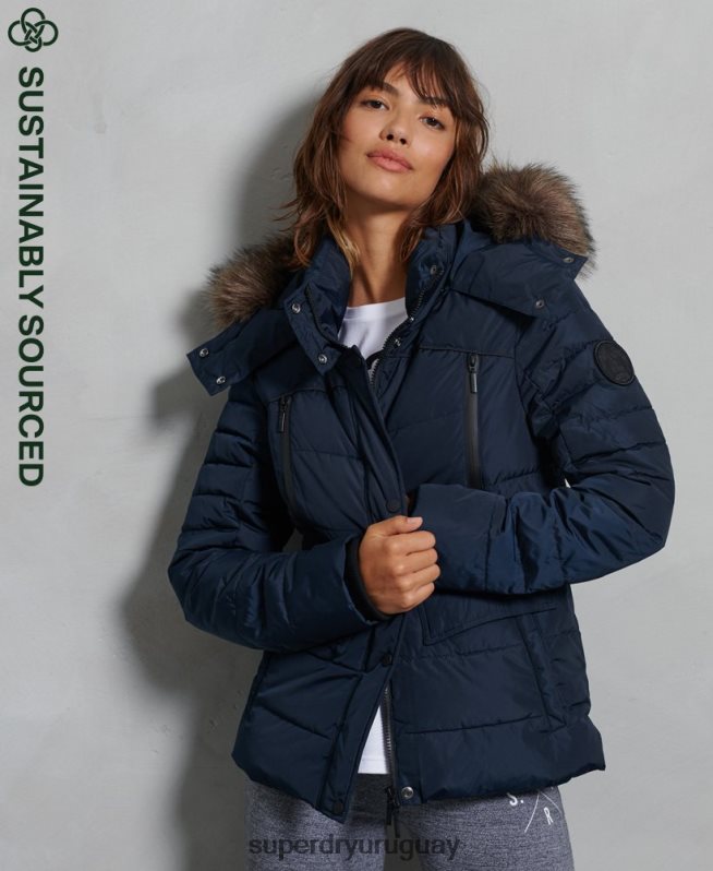 uy Superdry mujer chaqueta acolchada glaciar Armada DT2N8Z5654 ropa