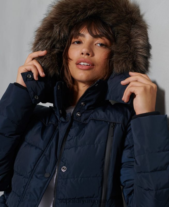 uy Superdry mujer chaqueta acolchada glaciar Armada DT2N8Z5654 ropa