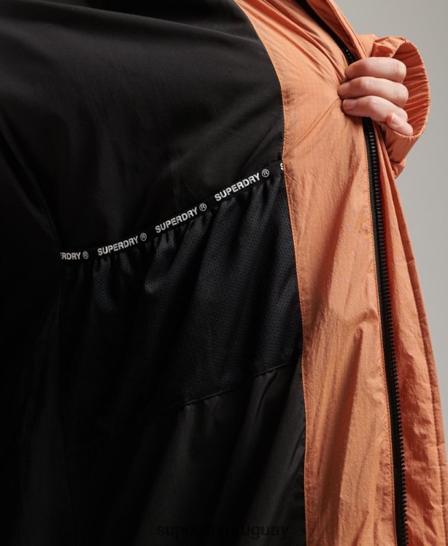 uy Superdry mujer chaqueta acolchada larga con tejido ripstop naranja DT2N8Z5506 ropa
