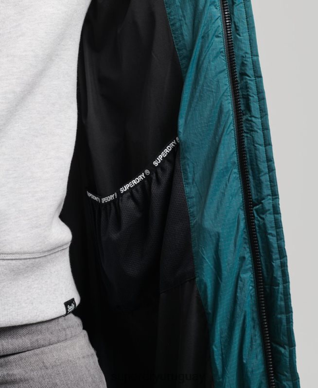 uy Superdry mujer chaqueta acolchada larga con tejido ripstop verde DT2N8Z3603 ropa