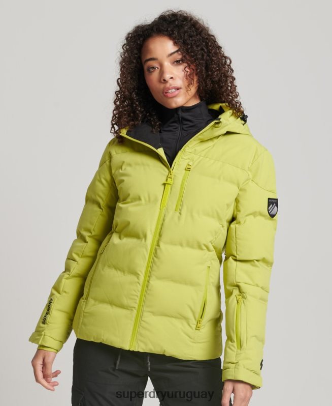 uy Superdry mujer chaqueta acolchada motion pro amarillo DT2N8Z3549 ropa