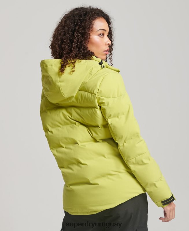 uy Superdry mujer chaqueta acolchada motion pro amarillo DT2N8Z3549 ropa