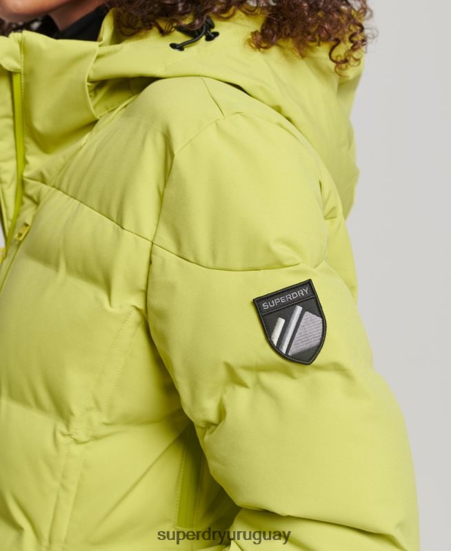 uy Superdry mujer chaqueta acolchada motion pro amarillo DT2N8Z3549 ropa