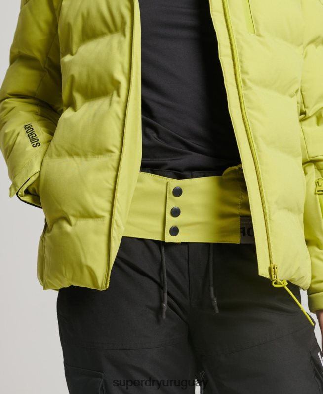 uy Superdry mujer chaqueta acolchada motion pro amarillo DT2N8Z3549 ropa