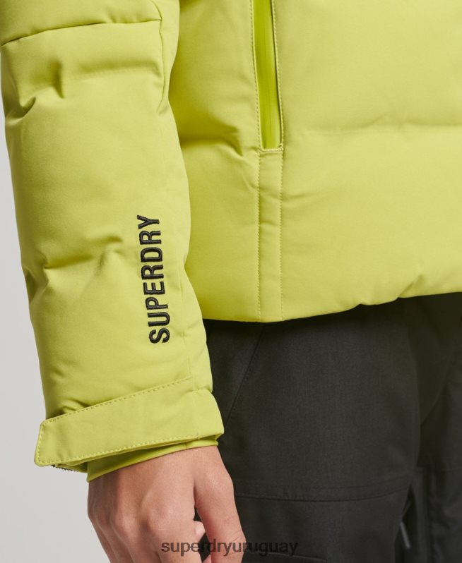 uy Superdry mujer chaqueta acolchada motion pro amarillo DT2N8Z3549 ropa