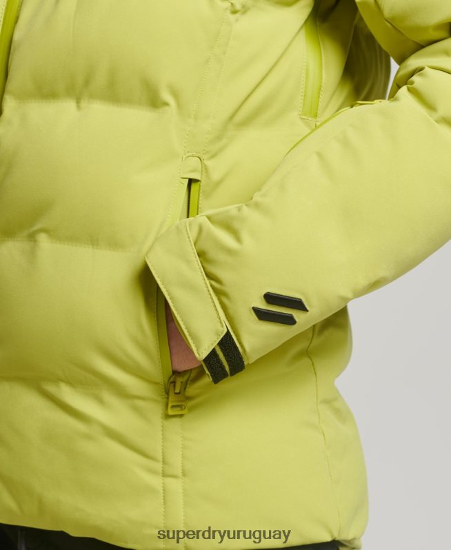 uy Superdry mujer chaqueta acolchada motion pro amarillo DT2N8Z3549 ropa