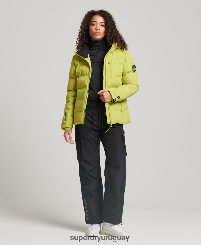 uy Superdry mujer chaqueta acolchada motion pro amarillo DT2N8Z3549 ropa