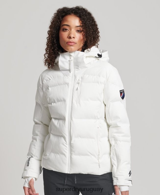 uy Superdry mujer chaqueta acolchada motion pro blanco DT2N8Z3638 ropa