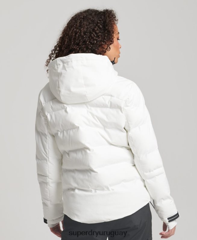 uy Superdry mujer chaqueta acolchada motion pro blanco DT2N8Z3638 ropa