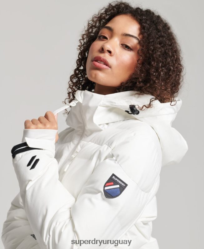uy Superdry mujer chaqueta acolchada motion pro blanco DT2N8Z3638 ropa