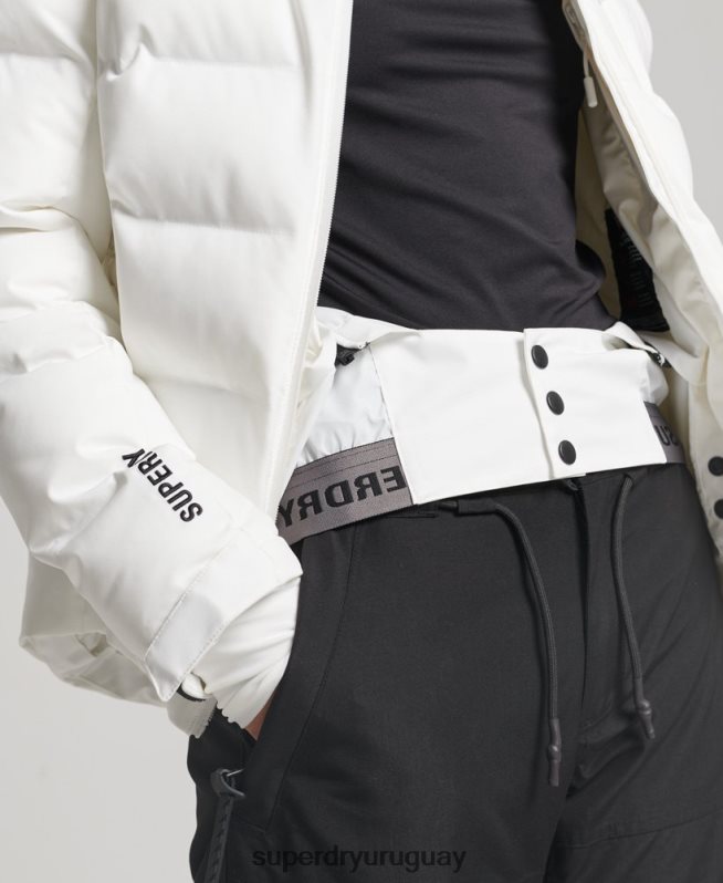 uy Superdry mujer chaqueta acolchada motion pro blanco DT2N8Z3638 ropa