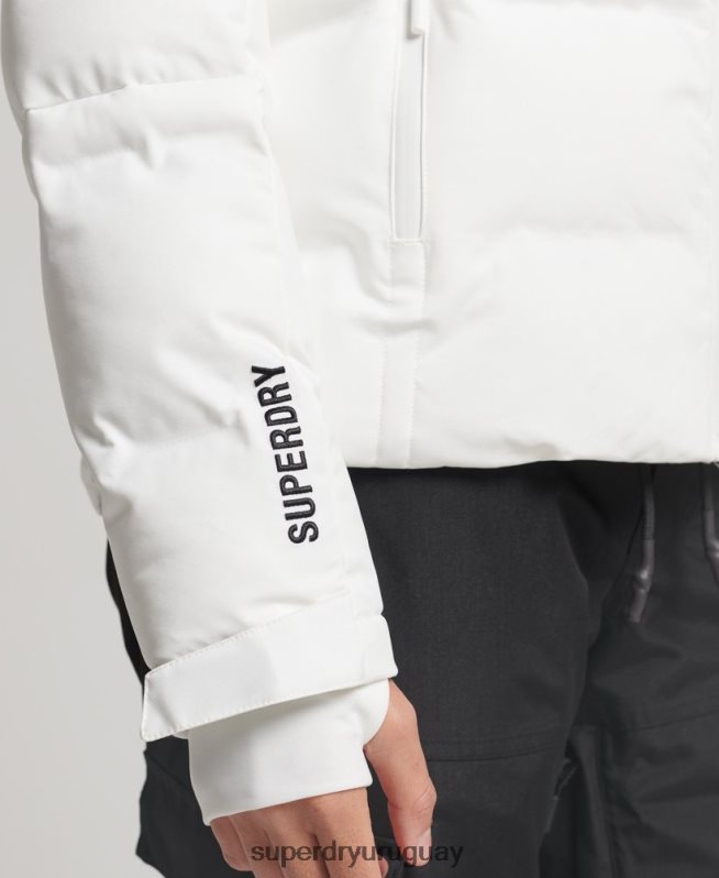 uy Superdry mujer chaqueta acolchada motion pro blanco DT2N8Z3638 ropa