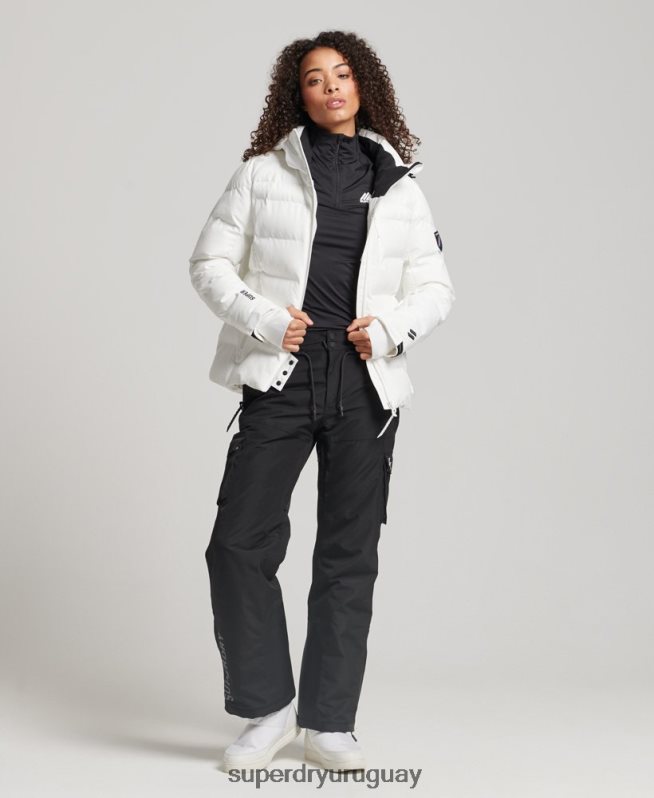 uy Superdry mujer chaqueta acolchada motion pro blanco DT2N8Z3638 ropa