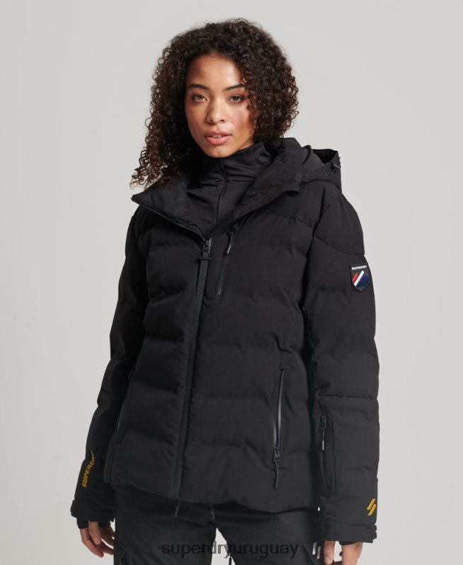 uy Superdry mujer chaqueta acolchada motion pro negro DT2N8Z3637 ropa