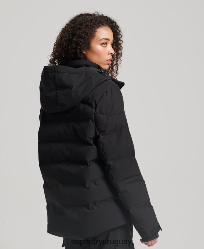 uy Superdry mujer chaqueta acolchada motion pro negro DT2N8Z3637 ropa