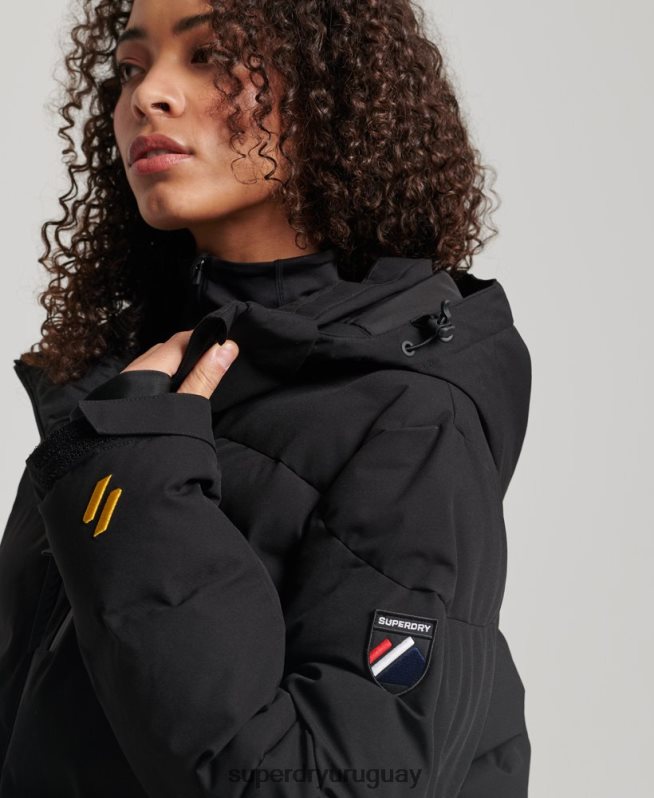 uy Superdry mujer chaqueta acolchada motion pro negro DT2N8Z3637 ropa