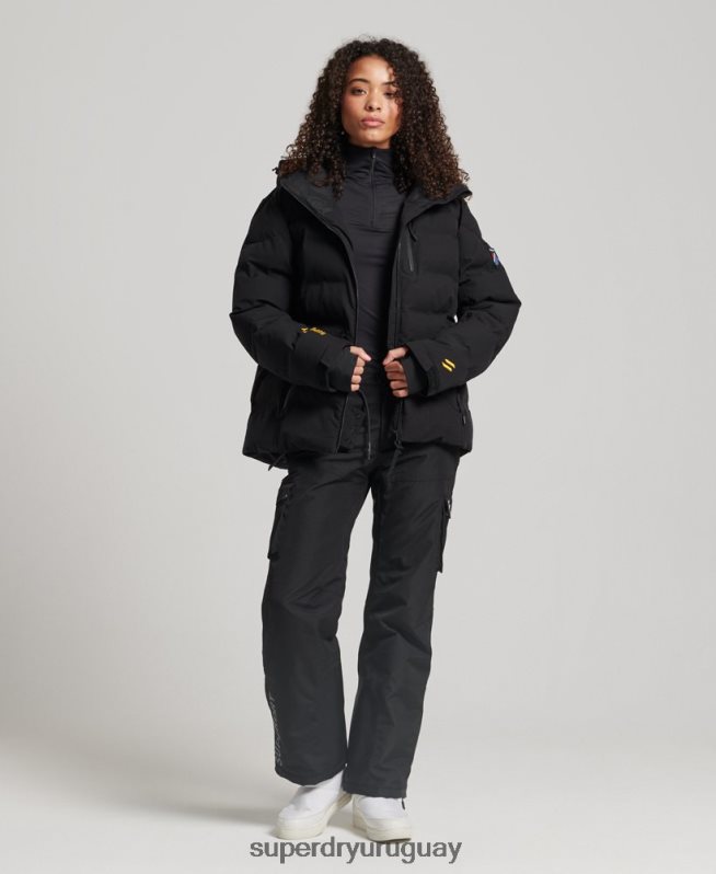 uy Superdry mujer chaqueta acolchada motion pro negro DT2N8Z3637 ropa