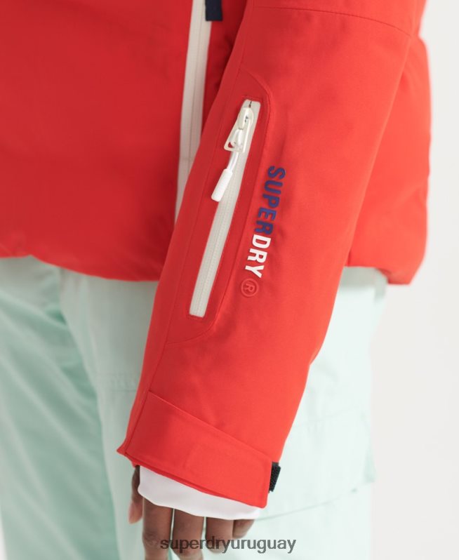 uy Superdry mujer chaqueta acolchada motion pro rojo DT2N8Z3832 ropa