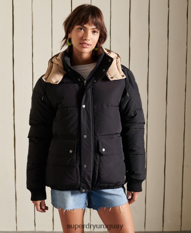 uy Superdry mujer chaqueta acolchada oversize de montaña azul oscuro DT2N8Z5566 ropa