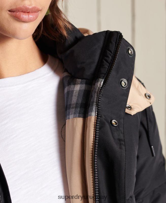 uy Superdry mujer chaqueta acolchada oversize de montaña azul oscuro DT2N8Z5566 ropa