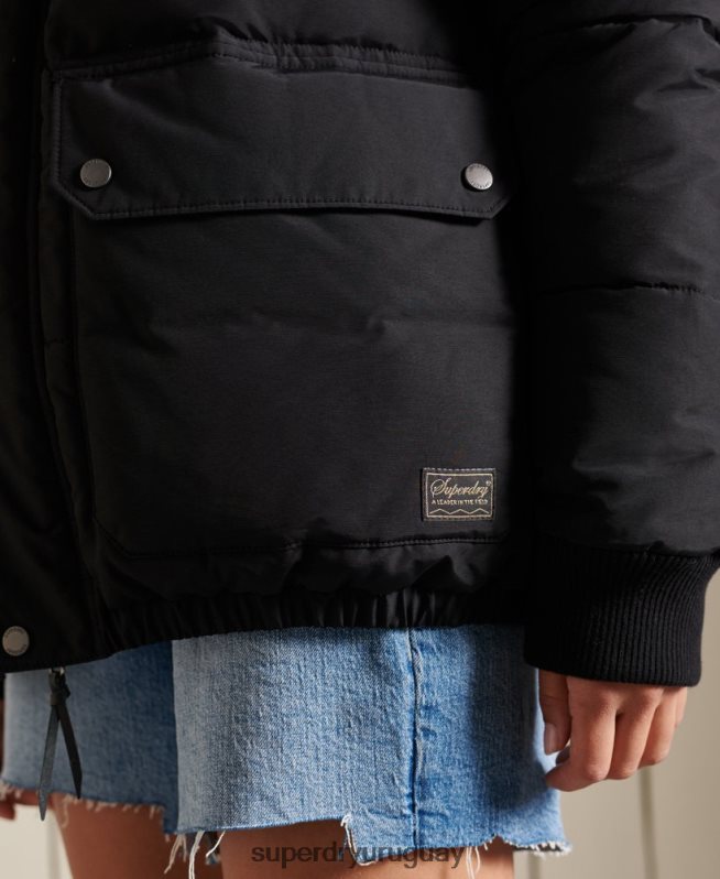 uy Superdry mujer chaqueta acolchada oversize de montaña azul oscuro DT2N8Z5566 ropa