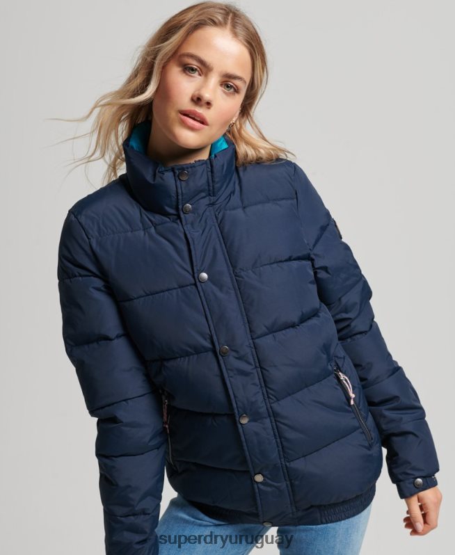 uy Superdry mujer chaqueta acolchada retro source Armada DT2N8Z5439 ropa