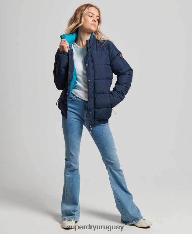 uy Superdry mujer chaqueta acolchada retro source Armada DT2N8Z5439 ropa
