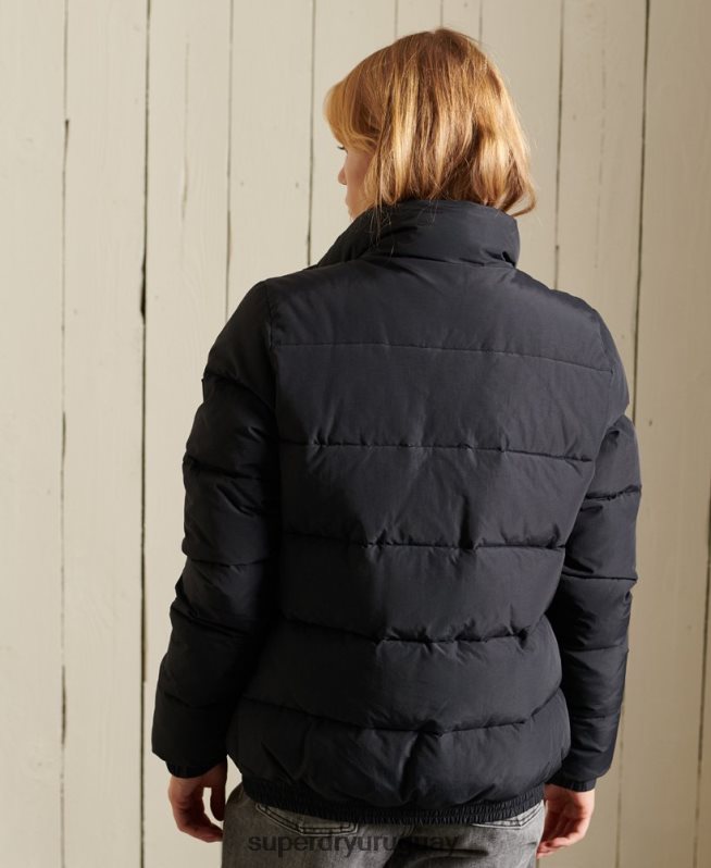 uy Superdry mujer chaqueta acolchada retro source gris oscuro DT2N8Z5625 ropa