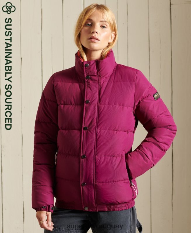 uy Superdry mujer chaqueta acolchada retro source púrpura DT2N8Z5587 ropa